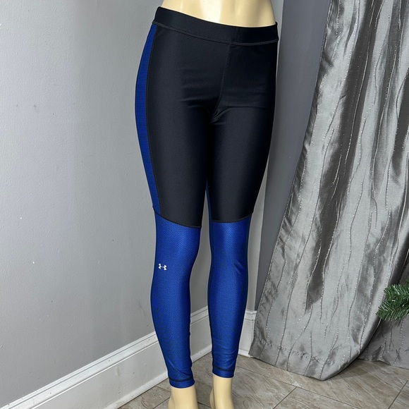 Under Armour Pants - Under Armour Compression Heatgear Women’s Leggings Sz L Black and Blue